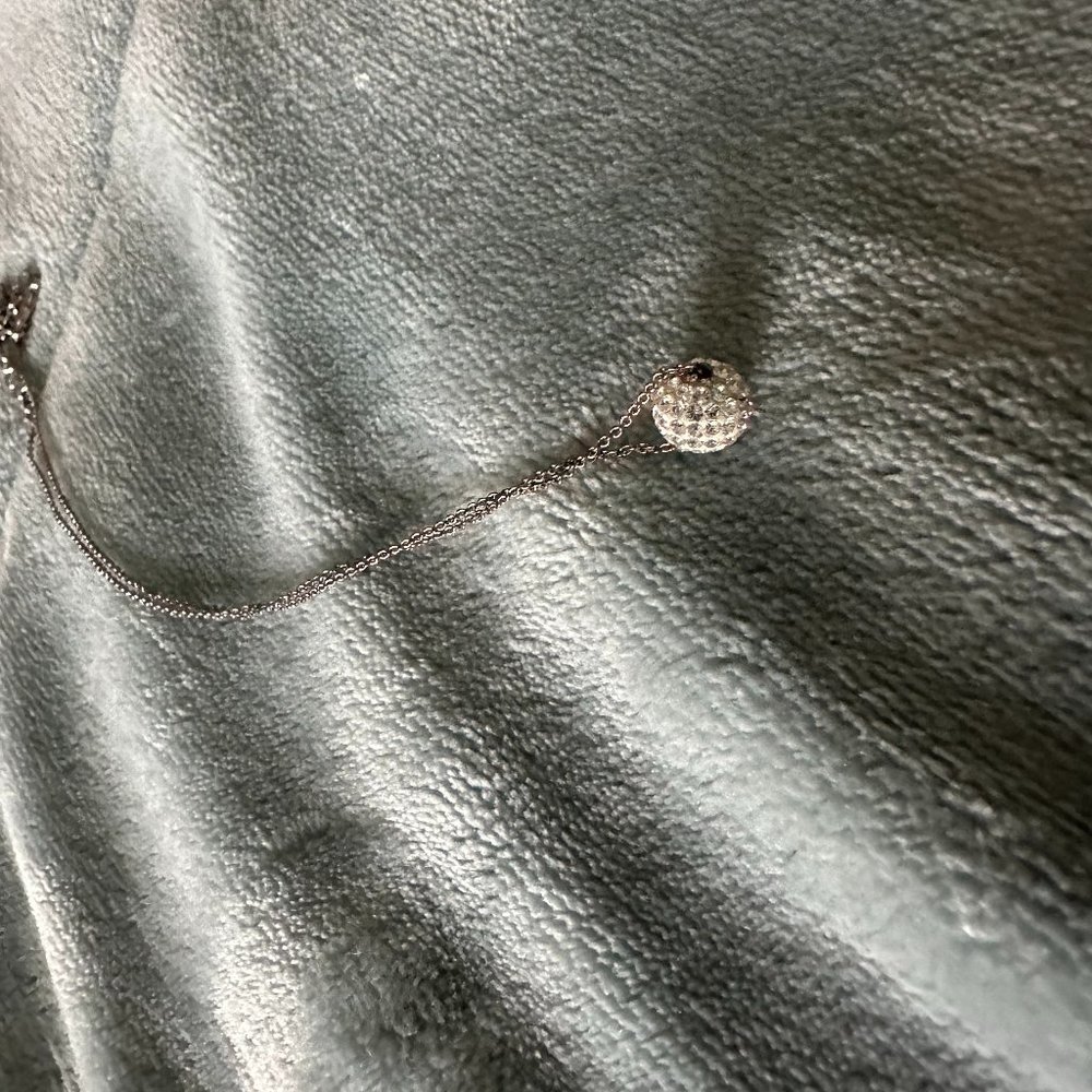 Swarovski Crystal Ball Silver Necklace Gem